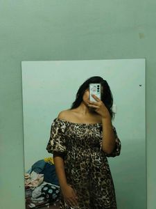 Leopard print party wear sexy dress