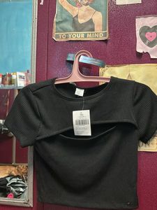 Ribbed Cutout Top