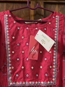 Red Embroidered Kurta Dress