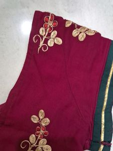 EMBROIDERY MAROON BLOUSE