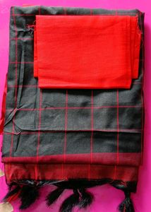 Red &amp; Black Plaid with Tassels