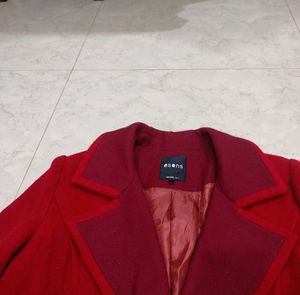 Red Wool Blend Coat