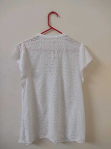 Daily Wear Cotton White Tunic Top
