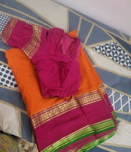 Mysore crepe silk tri color Saree