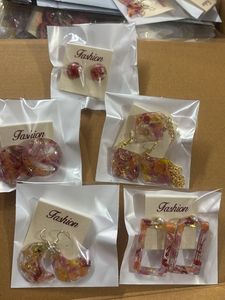 Handmade Floral Resin Earrings 5 pairs combo