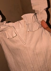 V Neck White Top
