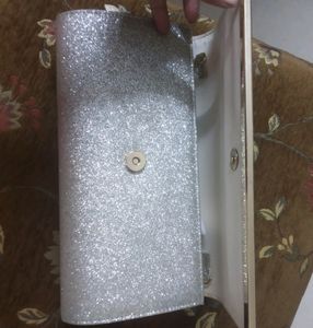Silver Glitter Clutch