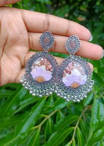 Floral Pressed Flower Dangle Earrings