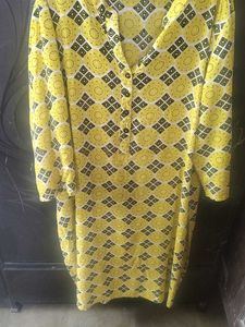 Yellow Print Tunic Top