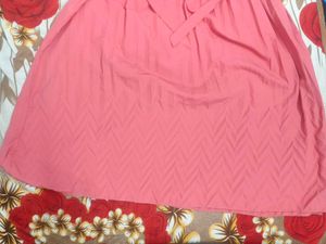 Women Solid Cotton Rayon Anarkali Kurta (Pink)