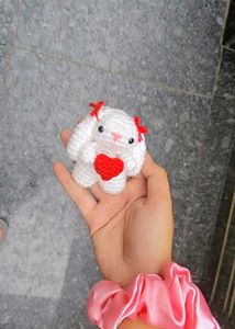 Handmade Crocheted Bunny with Red Heart