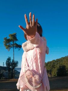 Cute Pink Coquette Cable- Knit Sweater /Pullover