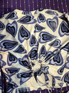 Y2k Lavender Crop Top With Detailings