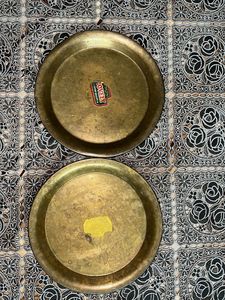 Vintage Brass Plates (Set of 2)