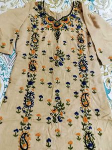 Hand Stitched Work Kurta Set