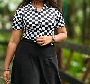 Checkered Chic Shirt Dress