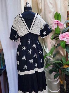 Boho Embroidered Lace Maxi Dress