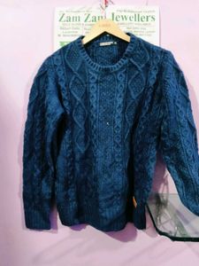 Blue Cable Knit Sweater