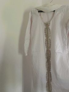 White Churidar Set