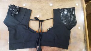 Black Embellished Saree Blouse