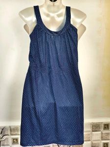 Size M/ L 36-38  Blue Polka Dot Dress