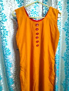 Yellow Sleeveless Kurta