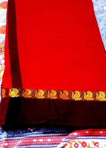 Handloom Cotton Elegant Red Saree 3