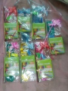 Seven Stationery sets with crayons