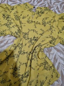 Yellow Floral Print Top