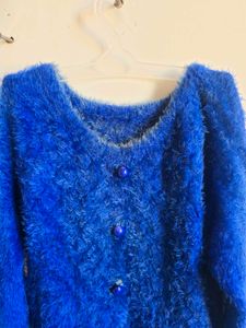 Fuzzy Blue Button-Down top/dress