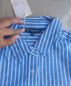 Fablestreet striped linen casual shirt