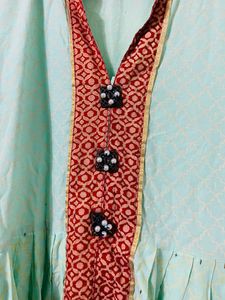 Long Frock With Front Open Cut
