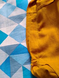 Libas Mustard Yellow A-Line Cotton Dress