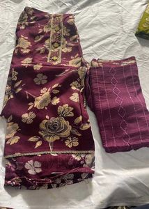 Green Floral Dress Material