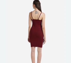 Burgundy Midi Slip Dress with Criss-Cross Straps