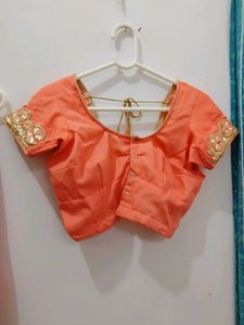 Peach Embroidered Saree
