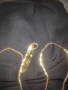 Gold Chain with Peacock Pendant