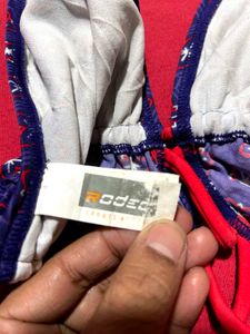 Red &amp; Blue Printed Monokini Swimsuit (Size 38