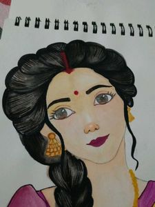 Traditional Indian Girl Drawing