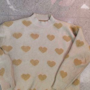 Pintresty Heart Print Knit Sweater(oversize)