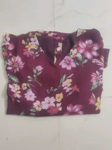 Floral Maroon Top