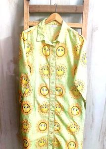Sun Print Button-Down Long Shirt Size-44