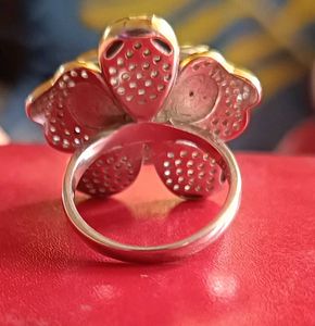 Flower pure 925 silver ring