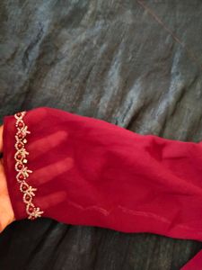 Handworked Grape Colour Dress