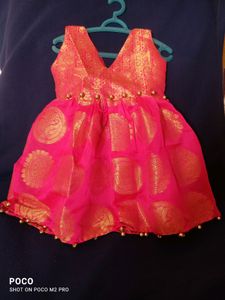 combo of customised girls  frock  with free head band