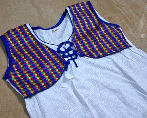 White Kurta With Jacket
