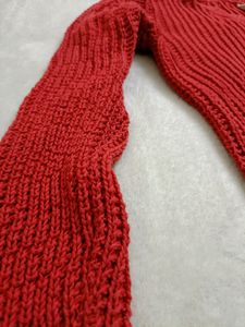 Beautiful Red Crochet Top ..Full Sleeves And Free