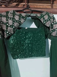 Elegant Dark Green Bollywood Style Outfit
