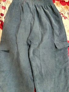 Blue Corduroy Cargo Pants