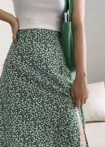 H&amp;M Floral Skirt With A Slit Infront